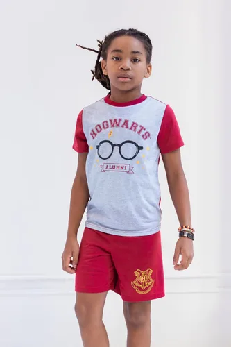 Vista 5 de Harry Potter Gryffindor Hufflepuff Ravenclaw Slytherin - Conjunto de pijama y pantalones cortos para dormir para niños pequeños a niños grandes
