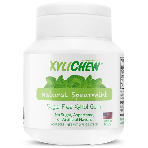 Vista 32 de Xylichew Goma de mascar 100% xilitol sin OMG, sin aspartamo, sin gluten y sin azúcar, cuidado bucal natural, alivia el mal aliento y la boca seca