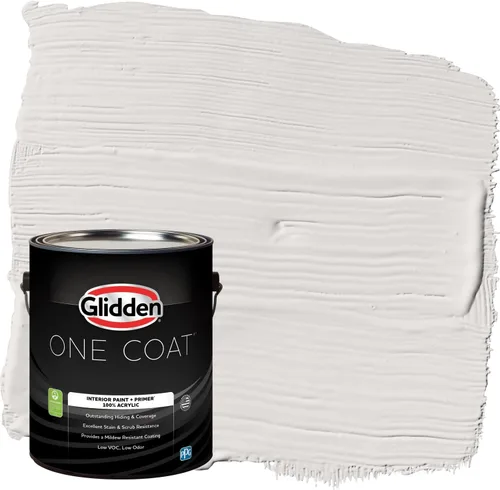 Vista 38 de Glidden Pintura Interior + Imprimación: Gris/Plata Antigua, Una Capa, Satinado, 1 Galón