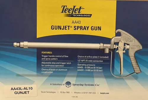 Vista 3 de TeeJet Pistola de pulverización GunJet de aluminio de 22 pulgadas y 7.1 GPM; 200 PSI (AA43L-AL10)