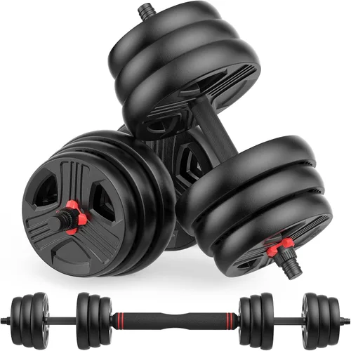 Vista 9 de UKEEP Juego de mancuernas ajustables, 20/30/40/60/80 libras, juego de peso libre con conector de 2 convertibles a barra, ejercicios de fitness
