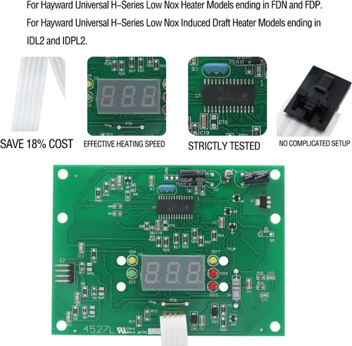 Vista 3 de IDXL2DB1930 - Tablero de exhibición, repuesto para calentador Hayward IDXL2DB1930, panel de control de teclado, interruptor de membrana compatible