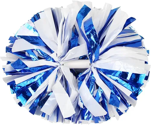 Vista 22 de Hooshing - Paquete de 2 pompones de animadora con mango tipo bastón, pompones para espíritu de equipo, deportes, bailes, animación, para niños Negro