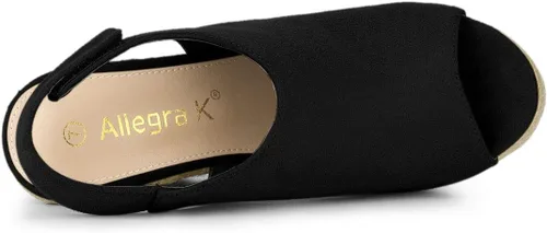 Vista 4 de Allegra K Sandalias de cuña con plataforma para mujer