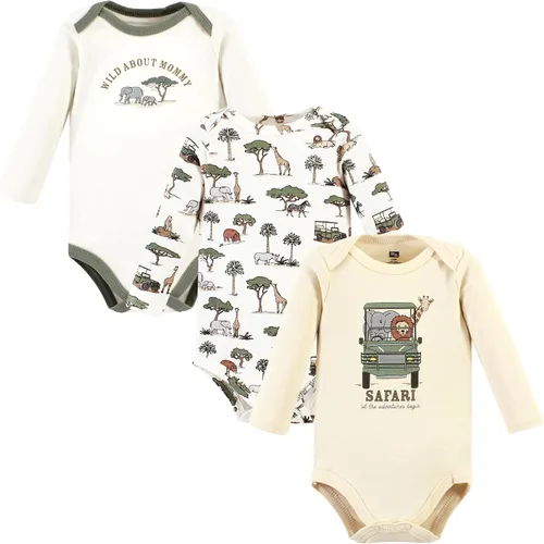 Vista 158 de Hudson Baby Body unisex de algodón de manga larga para bebé, leopardo rosa rojo