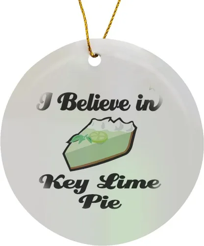 Vista 8 de 3dRose I Believe in Key Lime Pie Adorno de copo de nieve, 3 pulgadas