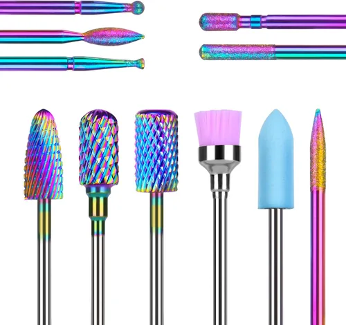 Vista 11 de URAQT Juego de brocas de cerámica para uñas, 10 piezas de brocas eléctricas de 3/32 pulgadas, brocas profesionales para pulir cutículas para uñas