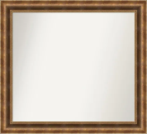 Vista 670 de Amanti Art Espejo de pared personalizado no biselado (25 x 25 pulgadas), marco de bronce acentuado, varios tamaños personalizados, espejo de baño