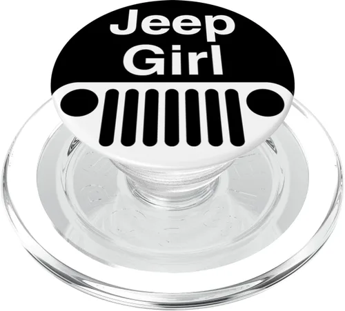 Vista 8 de Off Road Driving SUV Car Truck Tractor Girl Blanco Negro PopSockets Estándar PopGrip