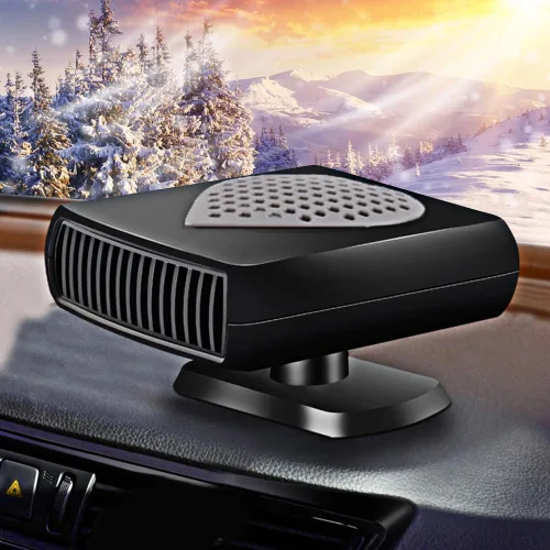 Vista 4 de MASO Calentador de coche portátil 2 en 1 de 12 V, descongelador de coche de calentamiento rápido, ventilador de refrigeración de coche caliente