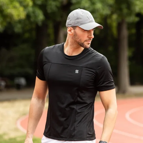 Vista 16 de SAAKA Sombrero de rendimiento para hombres y mujeres. Ajustable, absorbe el sudor. Golf, tenis, correr y deportes.