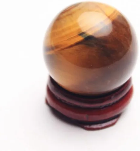 Vista 12 de Escultura de bola de piedra preciosa curativa de aguamarina natural con soporte de madera para adivinación, decoración del hogar, 0.787 in