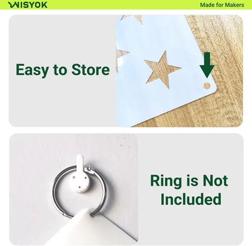 Vista 4 de WISYOK 4 plantillas para plantillas de bandera estadounidense de 50 estrellas, 4 tamaños, ideales para diseño de manualidades, proyecto del Día
