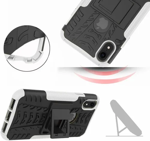 Vista 5 de Asuwish Funda de teléfono para iPhone XR 6.1 con protector de pantalla de vidrio templado, híbrida, resistente, funda protectora para iPhone XR