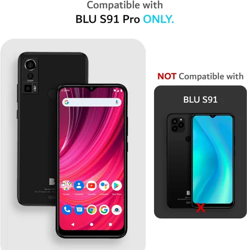 Vista 2 de TUDIA DualShield Grip - Funda protectora diseñada para BLU S91 Pro 2022, [MergeGrip] a prueba de golpes, de grado militar, delgada, de doble capa