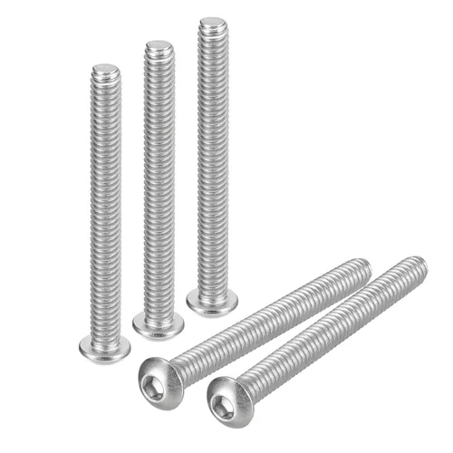 Vista 16 de uxcell Tornillos de cabeza de botón de 1/4-20x1, 25 piezas de tornillos hexagonales de acero inoxidable 304, tornillos de rosca completa