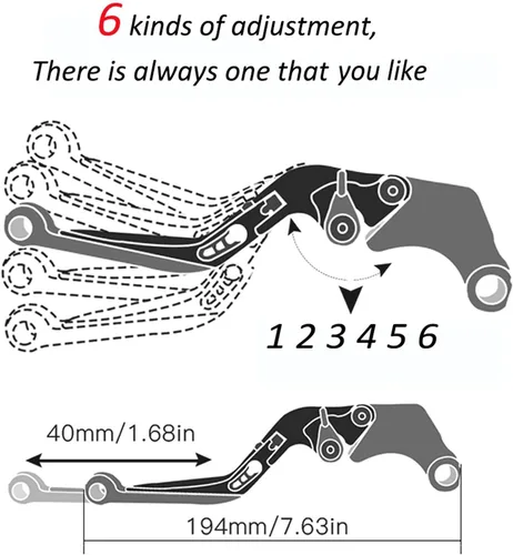 Vista 4 de SCUUBE Motorcycle CNC Accessories Adjustable Folding Extendable with A Brake Clutch Levers Handlebar Hand Grips Ends for Yama&ha FZ150I FZ 150I