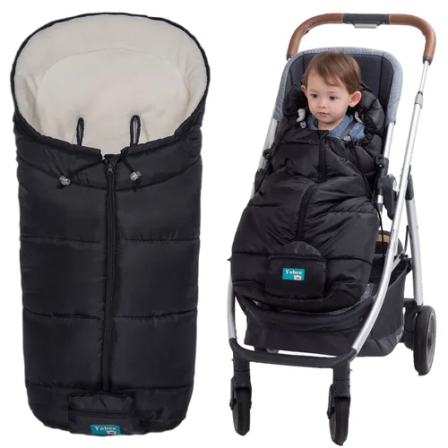 Vista 9 de Yobee Saco universal para cochecito de bebé, saco de dormir cálido para caminar al aire libre, para correr, impermeable, a prueba de invierno, saco