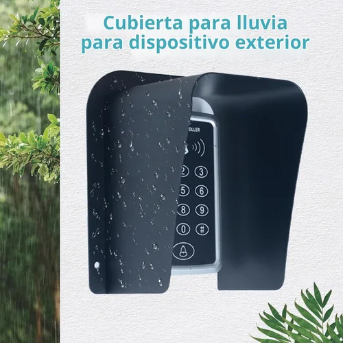 Vista 6 de Cubierta de lluvia para timbre de puerta, cubierta de control de acceso de metal, protector de cámara de video, timbre de acero laminado en frío