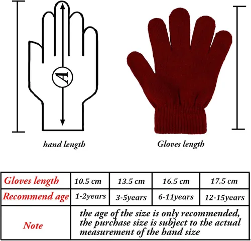 Vista 2 de Cooraby 16 pares de guantes mágicos cálidos de invierno para niños o niñas