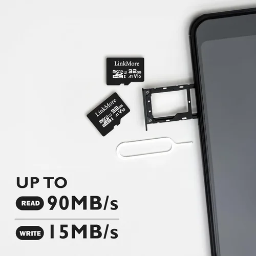 Vista 2 de LinkMore Tarjeta Micro SD XV11 de 32 GB, microSDHC, A1 U1 V10, hasta 90MB/s A1 V10