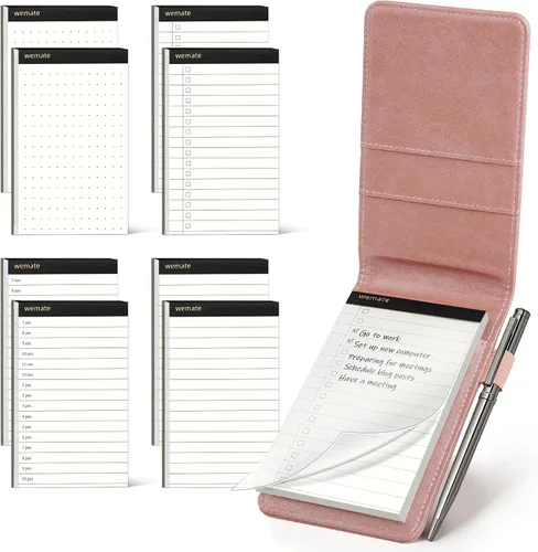 Vista 10 de WEMATE Juego de 10 Piezas de Soportes Pequeños para Bloc de Notas, Cuaderno de Bolsillo - Incluye Mini Soporte para Bloc de Notas de Bolsillo con 8