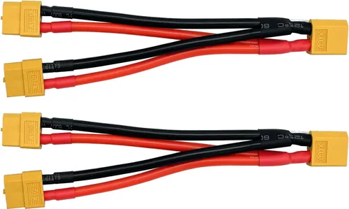 Vista 2 de 2 paquetes XT60 Paralelo Y Splitter Conector de batería 12AWG Cable Doble Extensión Y Divisor Macho a 2 Hembra para RC Quadcopte Multirotors RC LiPo
