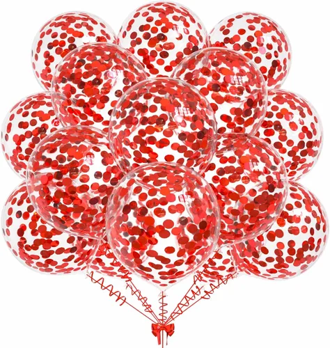 Vista 5 de 50 globos de confeti de papel de aluminio verde aguacate, globos de látex de 12 pulgadas con confeti verde aguacate en el interior para cumpleaños
