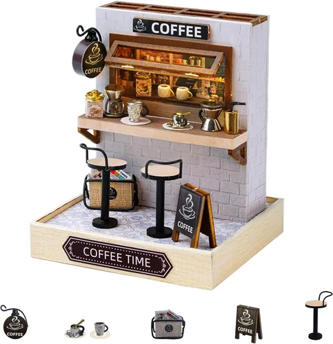 Vista 9 de Flever Kit de casa de muñecas en miniatura para bricolaje, habitación creativa con muebles para un regalo romántico de San Valentín