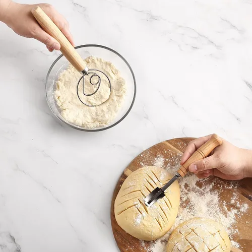 Vista 8 de Saint Germain Bakery Cesta Banneton de pan redondo prémium con forro – Cesta perfecta para hacer pan hermoso