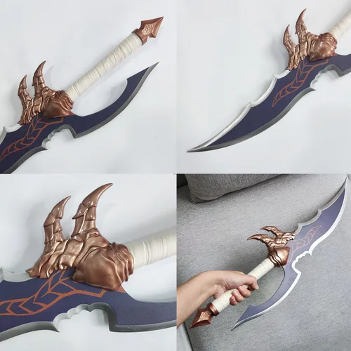 Vista 6 de Juego de dos piezas de espada de anime de metal Sung Jingwoo Knight Killer y colmillo de veneno de Kasaka para colección, cosplay