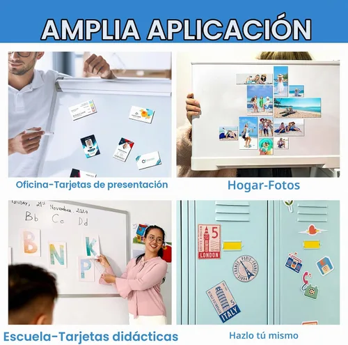 Vista 7 de MaxGear Paquete de 50 imanes para tarjetas de visita para despegar y pegar