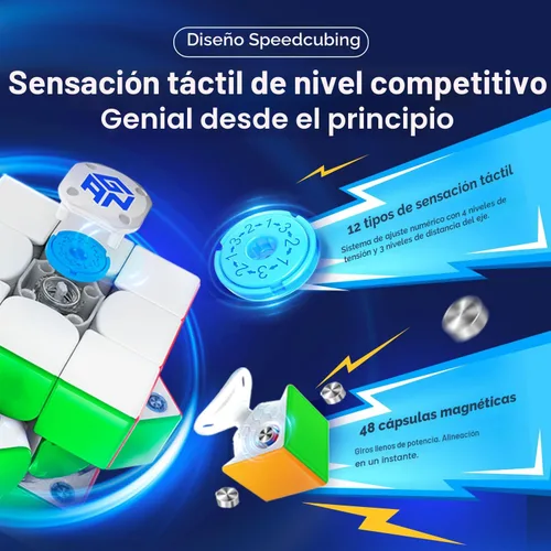 Vista 3 de GAN 356 i Carry E, Cubo de Velocidad Inteligente 3x3 Magnético Conectado Electrónico Bluetooth para Niños y Adultos con Temporizador, Seguimiento