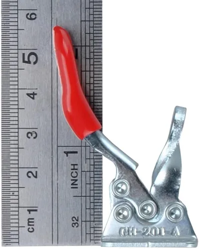 Vista 4 de E-TING 4 unidades herramienta de mano Toggle Clamp 201A Rojo Antiderrapante 201-A abrazadera Horizontal.