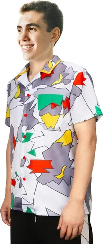 Vista 3 de Dustin Camisa abotonada para hombre, camiseta Henderson para cosplay, camiseta de béisbol juvenil, manga corta, trajes de Halloween aterradores