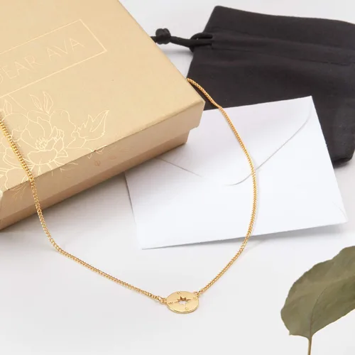 Vista 4 de Dear Ava Collar de regalo para mujeres y niñas, colgante de joyería moderna ajustable, idea de regalo de amor para ella con tarjeta sincera, regalos