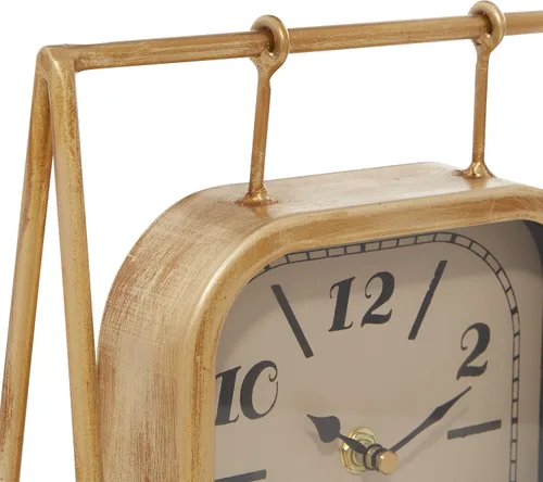 Vista 6 de Deco 79 Reloj de péndulo de madera con base de madera, 10 x 5 x 11 pulgadas, dorado
