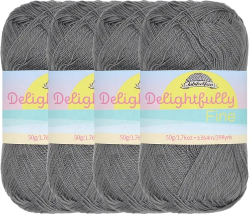Vista 46 de JubileeYarn - Ovillo de hilo deliciosamente fino, 1.76 oz/madeja de rayón de bambú, color rosa polvo, 4 madejas