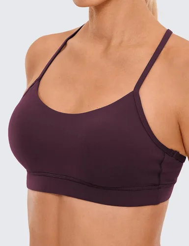 Vista 3 de CRZ YOGA Butterluxe - Brasier deportivo con espalda en Y para mujer, con espalda cruzada, de bajo impacto, tirantes delgados, para entrenamiento