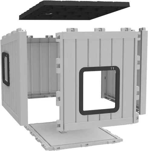 Vista 2 de DRATO Casa para gatos al aire libre, impermeable, material de polipropileno, refugio para gatos, robusto, resistente, fácil de montar, cálida casa