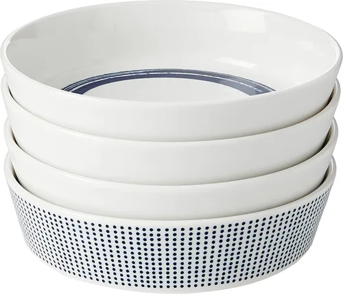 Vista 8 de Royal Doulton Pacific Dots Set de vajilla de porcelana., juego de 6 platos, Azul