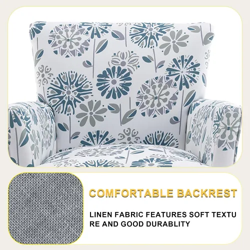 Vista 6 de Silla decorativa tapizada de lino para sala de estar, sillón con botones, cómodo sofá de lectura de mediados de siglo, silla de club copetuda