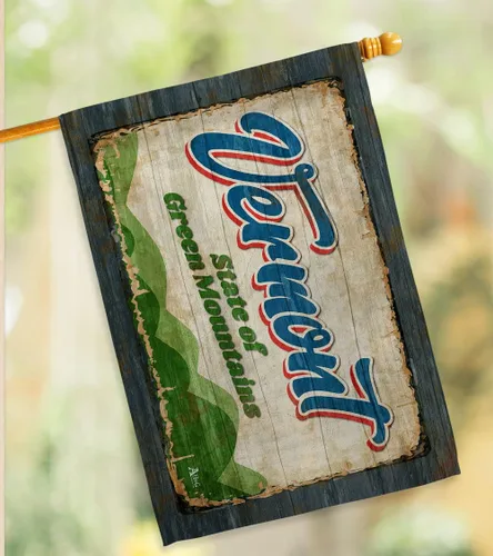 Vista 9 de Americana Home & Garden Vermont Vintage House Flag Pack Regional States American Territories Republic Country Particular Area Support Our Troops