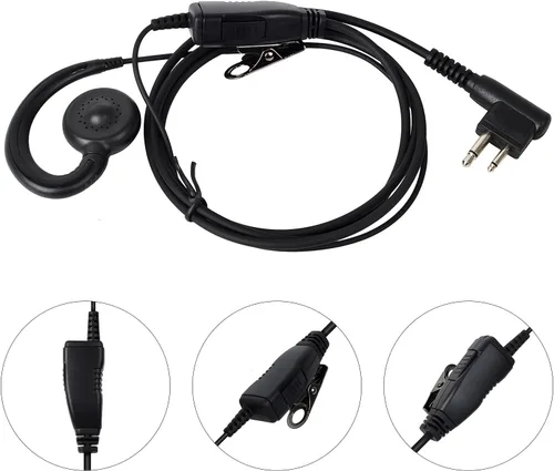 Vista 4 de Auricular Walkie Talkie giratorio con gancho en C de 1 cable
