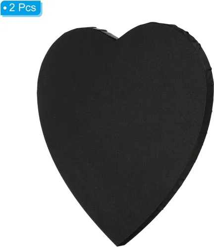 Vista 3 de PATIKIL Tablero de lienzo con forma de corazón de 11.8 pulgadas para pintar, 2 paneles estirados en blanco, para óleo, acrílico, círculo, arte