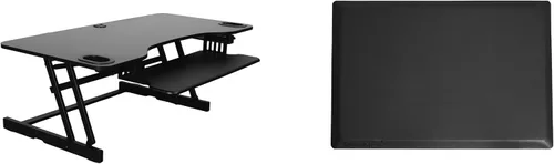 Vista 29 de Rocelco - Convertidor de escritorio para trabajar de pie con altura ajustable de 32 pulgadas - Bandeja retráctil deslizable - Elevador de monitor