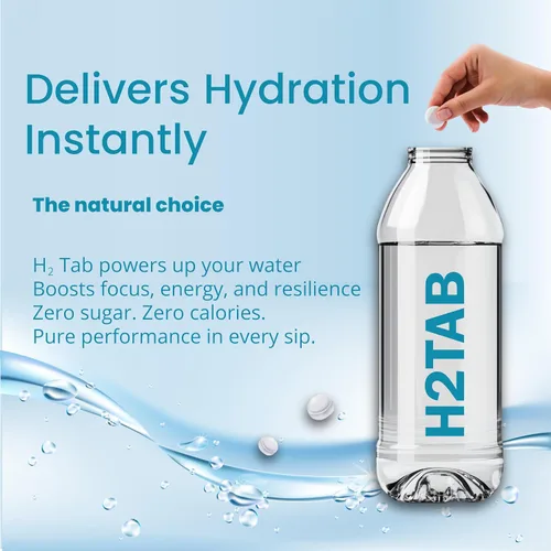 Vista 3 de H2 Tabletas de agua de hidrógeno molecular con magnesio antioxidante tableta de agua potable apoya la salud celular, combate el estrés