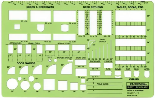 Vista 8 de Plantilla de detalle de cocina Rapidesign con escala de 1/2 pulgada, 1 unidad (R719)