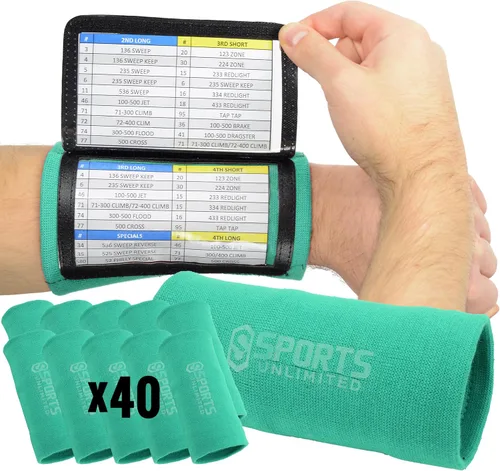 Vista 35 de Sports Unlimited Banda Instructora Triple para Adultos, Muñequeras de Fútbol para Jugadas, Muñequeras de Béisbol, Bandas de Brazo QB