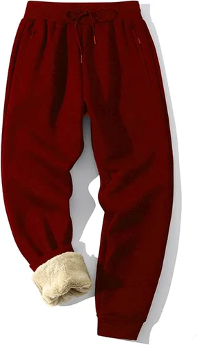 Vista 47 de MACHLAB Pantalones deportivos térmicos de forro polar para hombre, pantalones de chándal gruesos y cálidos para invierno